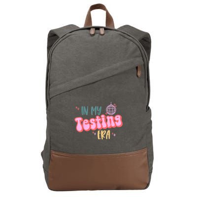 In My Testing Era, Funny Testing Teacher, Teaching Student Cotton Canvas Backpack