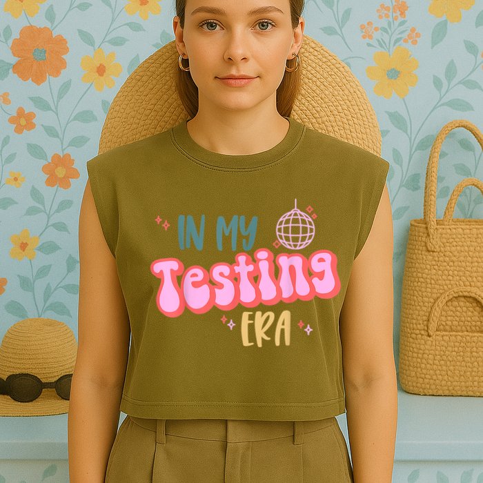 In My Testing Era, Funny Testing Teacher, Teaching Student Garment-Dyed Women's Muscle Tee