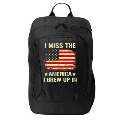 I Miss The America I Grew Up In American Flag Vintage City Backpack
