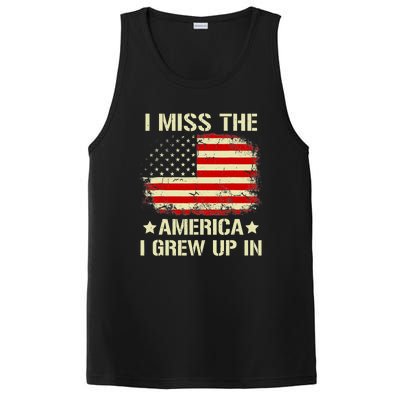 I Miss The America I Grew Up In American Flag Vintage PosiCharge Competitor Tank