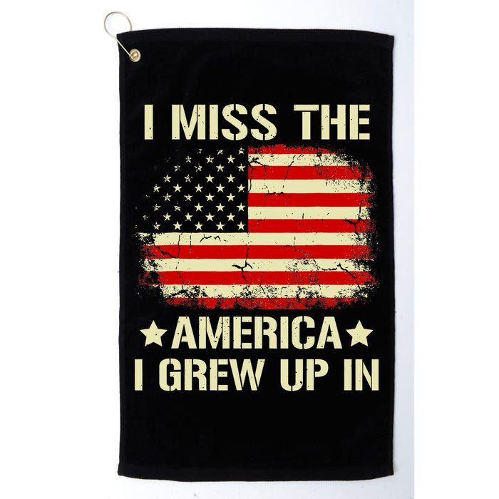 I Miss The America I Grew Up In American Flag Vintage Golf Towel