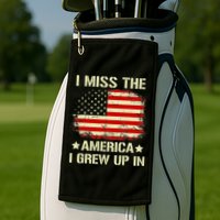I Miss The America I Grew Up In American Flag Vintage Golf Towel