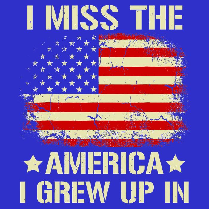 I Miss The America I Grew Up In American Flag Vintage Long Sleeve Shirt