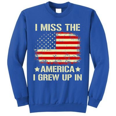 I Miss The America I Grew Up In American Flag Vintage Sweatshirt