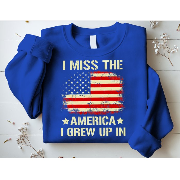I Miss The America I Grew Up In American Flag Vintage Sweatshirt