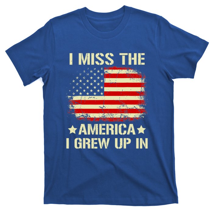 I Miss The America I Grew Up In American Flag Vintage T-Shirt