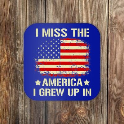 I Miss The America I Grew Up In American Flag Vintage Coaster