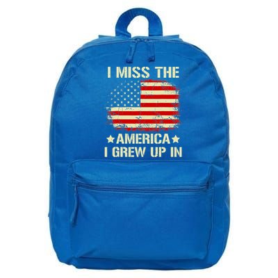 I Miss The America I Grew Up In American Flag Vintage 16 in Basic Backpack