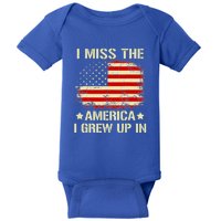 I Miss The America I Grew Up In American Flag Vintage Baby Bodysuit