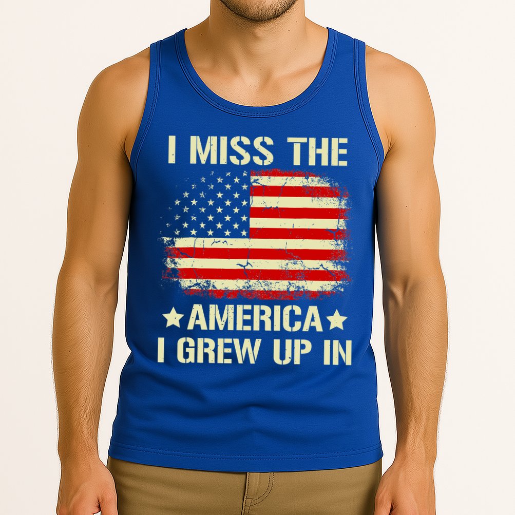 I Miss The America I Grew Up In American Flag Vintage Tank Top