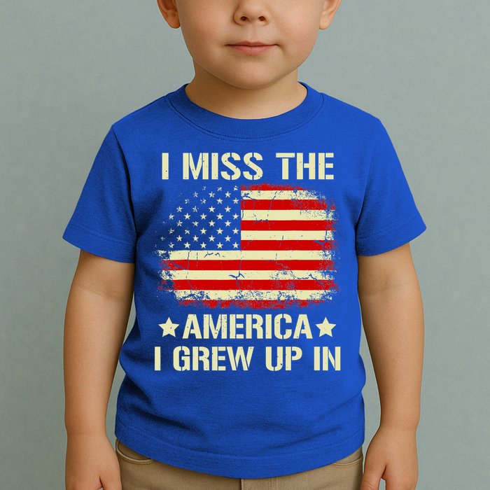 I Miss The America I Grew Up In American Flag Vintage Toddler T-Shirt