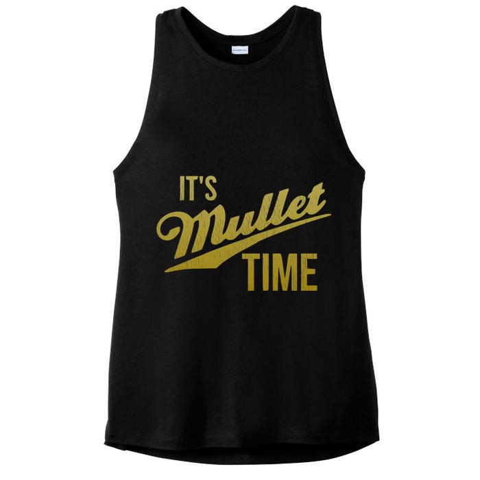 It's Mullet Time, Funny Redneck Mullet Ladies PosiCharge Tri-Blend Wicking Tank