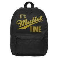 It's Mullet Time, Funny Redneck Mullet 16 in Basic Backpack