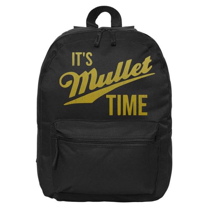 It's Mullet Time, Funny Redneck Mullet 16 in Basic Backpack