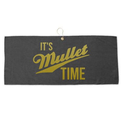 It's Mullet Time, Funny Redneck Mullet Large Microfiber Waffle Golf Towel