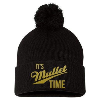 It's Mullet Time, Funny Redneck Mullet Pom Pom 12in Knit Beanie
