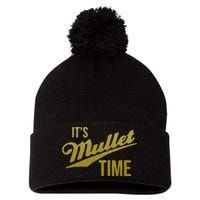 It's Mullet Time, Funny Redneck Mullet Pom Pom 12in Knit Beanie