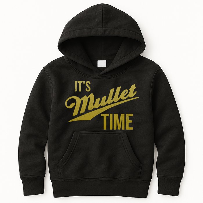 It's Mullet Time, Funny Redneck Mullet Kids Hoodie