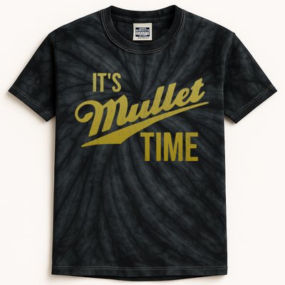 It's Mullet Time, Funny Redneck Mullet Kids Tie-Dye T-Shirt