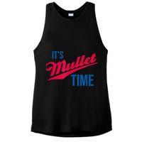 It's Mullet Time, Funny Redneck Mullet Ladies PosiCharge Tri-Blend Wicking Tank