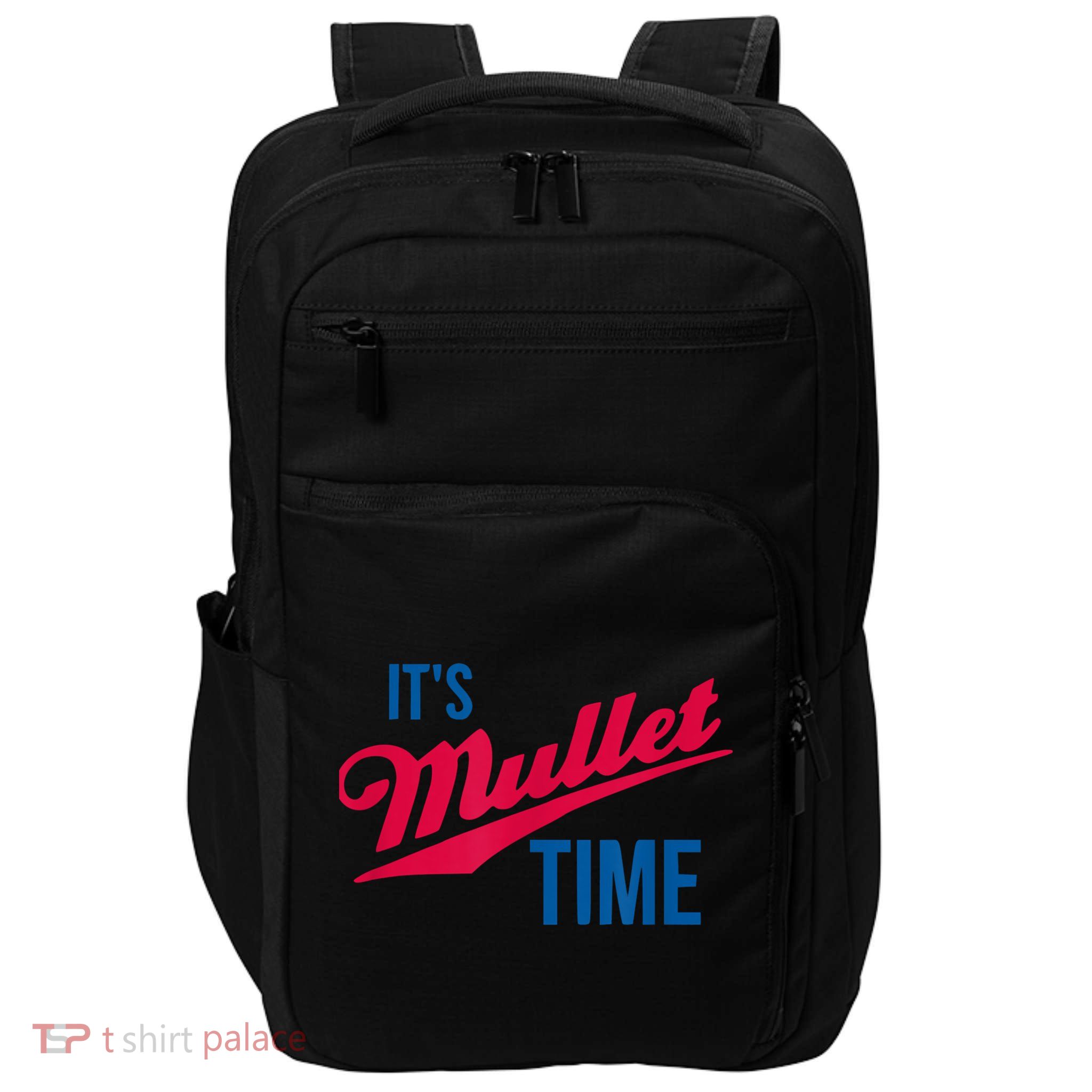 It's Mullet Time, Funny Redneck Mullet Impact Tech Backpack