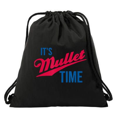 It's Mullet Time, Funny Redneck Mullet Drawstring Bag
