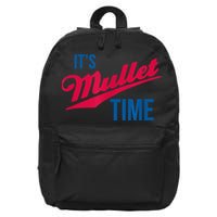 It's Mullet Time, Funny Redneck Mullet 16 in Basic Backpack