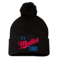 It's Mullet Time, Funny Redneck Mullet Pom Pom 12in Knit Beanie