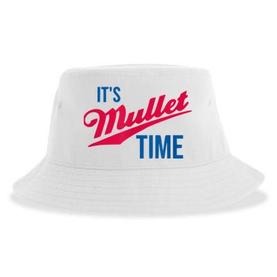 It's Mullet Time, Funny Redneck Mullet Sustainable Bucket Hat