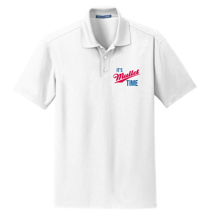 It's Mullet Time, Funny Redneck Mullet Dry Zone Grid Polo