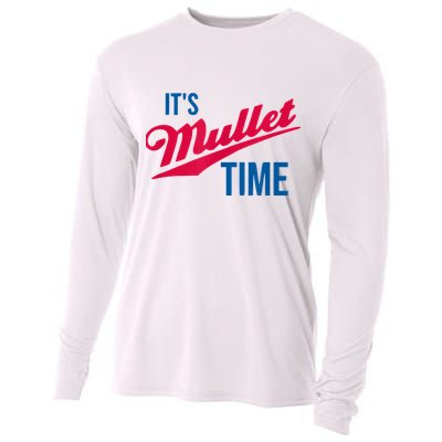 It's Mullet Time, Funny Redneck Mullet Cooling Performance Long Sleeve Crew