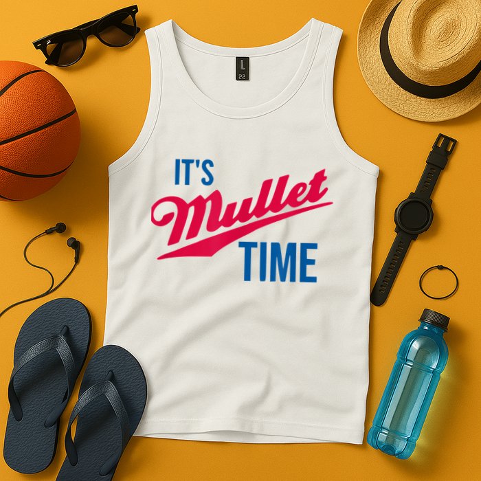 It's Mullet Time, Funny Redneck Mullet Tank Top