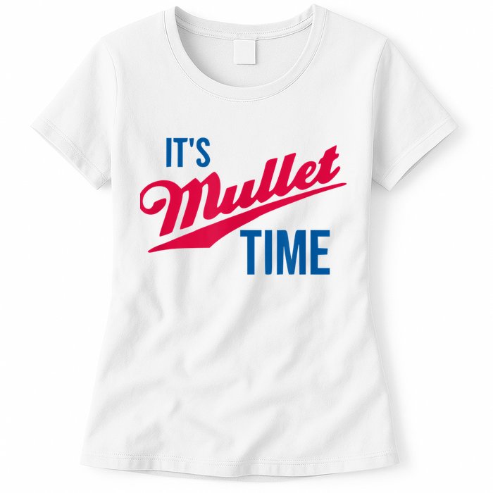 It's Mullet Time, Funny Redneck Mullet Womens T-Shirt
