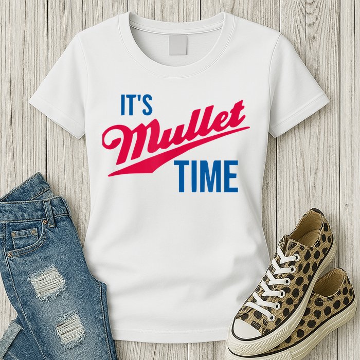 It's Mullet Time, Funny Redneck Mullet Womens T-Shirt