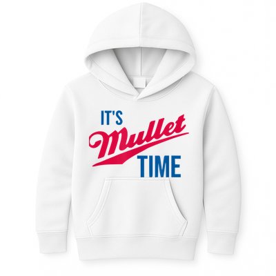 It's Mullet Time, Funny Redneck Mullet Kids Hoodie