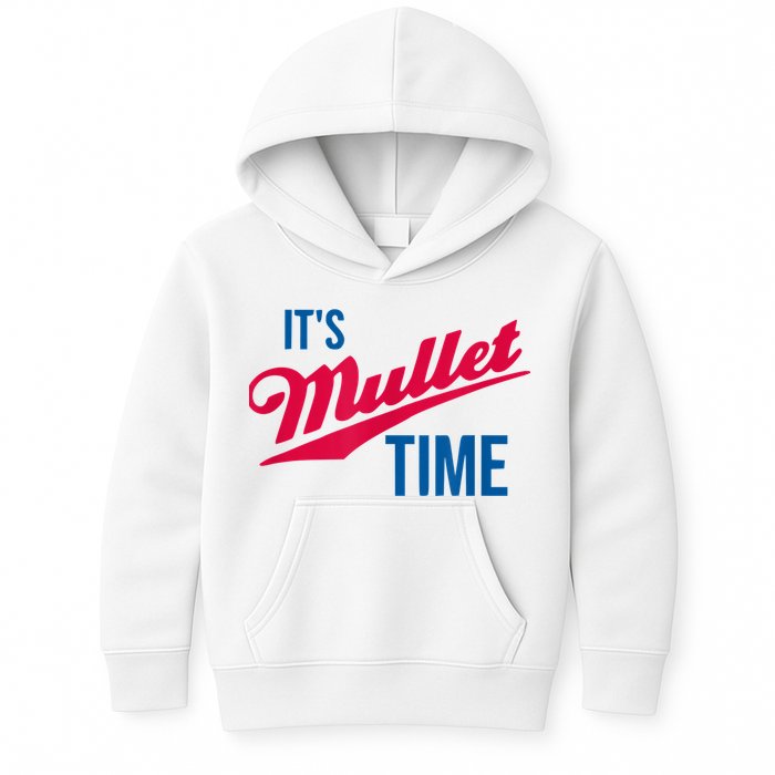 It's Mullet Time, Funny Redneck Mullet Kids Hoodie
