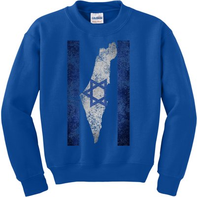 Israel Map Travel Jews Proud Jewish Israeli Flag Kids Sweatshirt