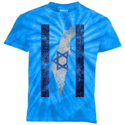 Israel Map Travel Jews Proud Jewish Israeli Flag Kids Tie-Dye T-Shirt