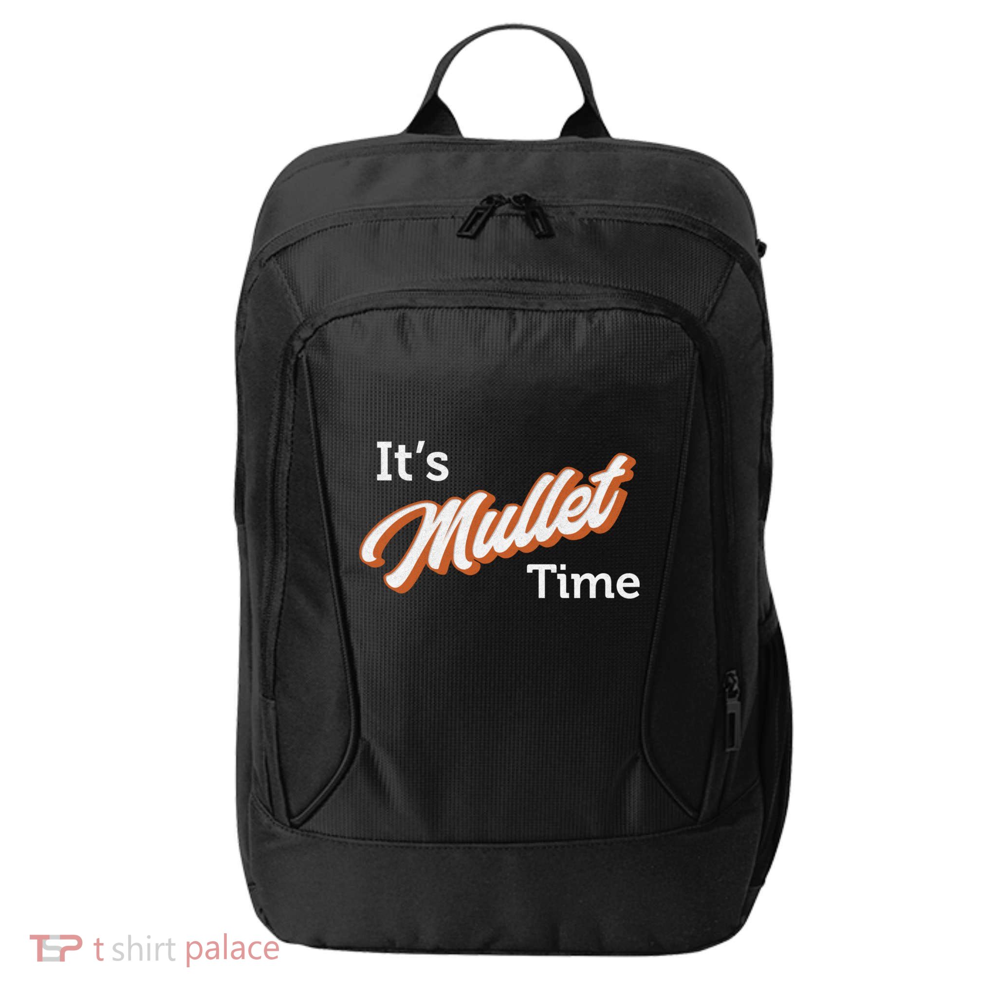 It's Mullet Time, Funny Redneck Mullet City Backpack