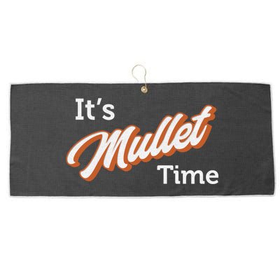 It's Mullet Time, Funny Redneck Mullet Large Microfiber Waffle Golf Towel