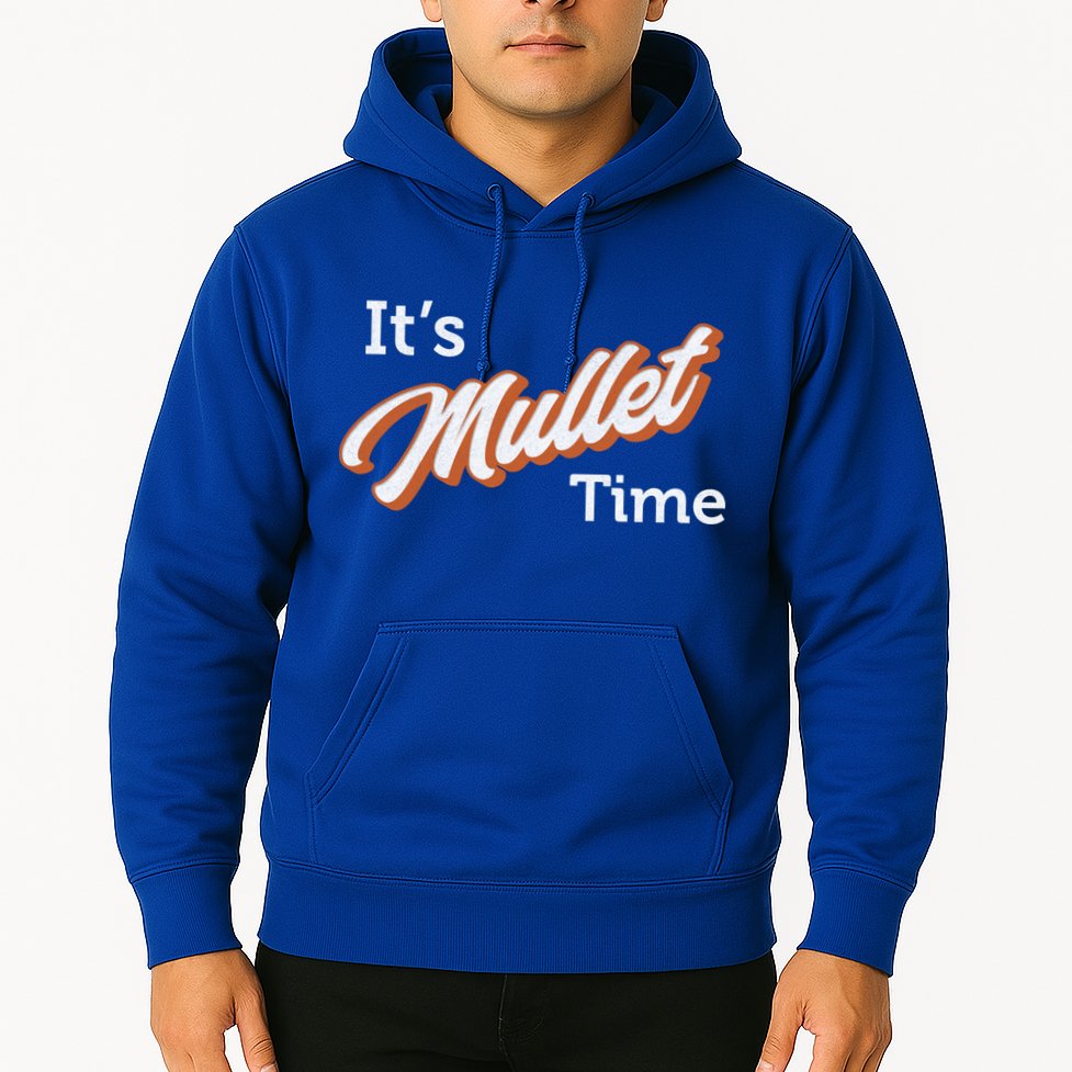 It's Mullet Time, Funny Redneck Mullet Hoodie