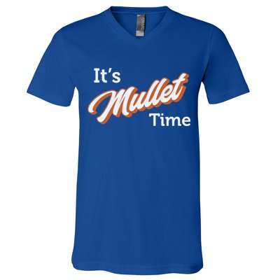 It's Mullet Time, Funny Redneck Mullet V-Neck T-Shirt