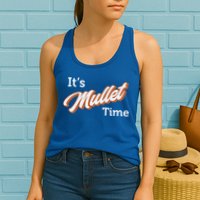 It's Mullet Time, Funny Redneck Mullet Womens Tank Top