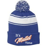 It's Mullet Time, Funny Redneck Mullet Stripe Pom Pom Beanie