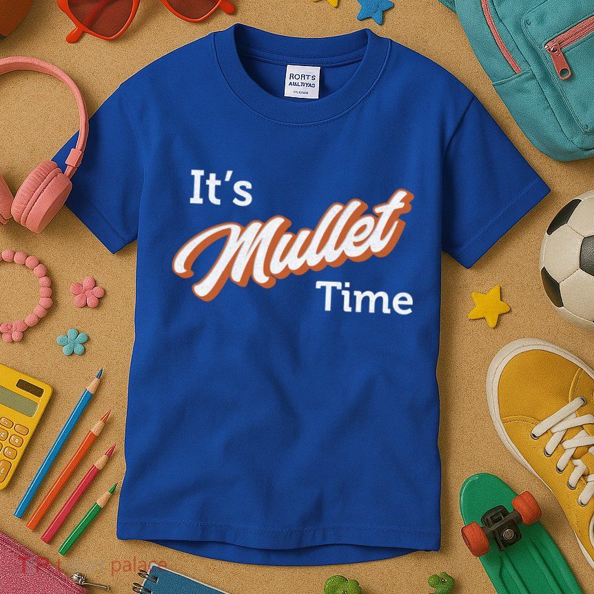 It's Mullet Time, Funny Redneck Mullet Kids T-Shirt