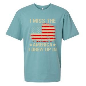 I Miss The America I Grew Up In American Flag Gift Sueded Cloud Jersey T-Shirt