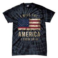 I Miss The America I Grew Up In Vintage American Flag Retro Tie-Dye T-Shirt