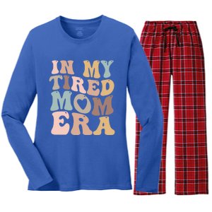 In My Tired Mom Era For Mamas Gift Women's Long Sleeve Flannel Pajama Set 