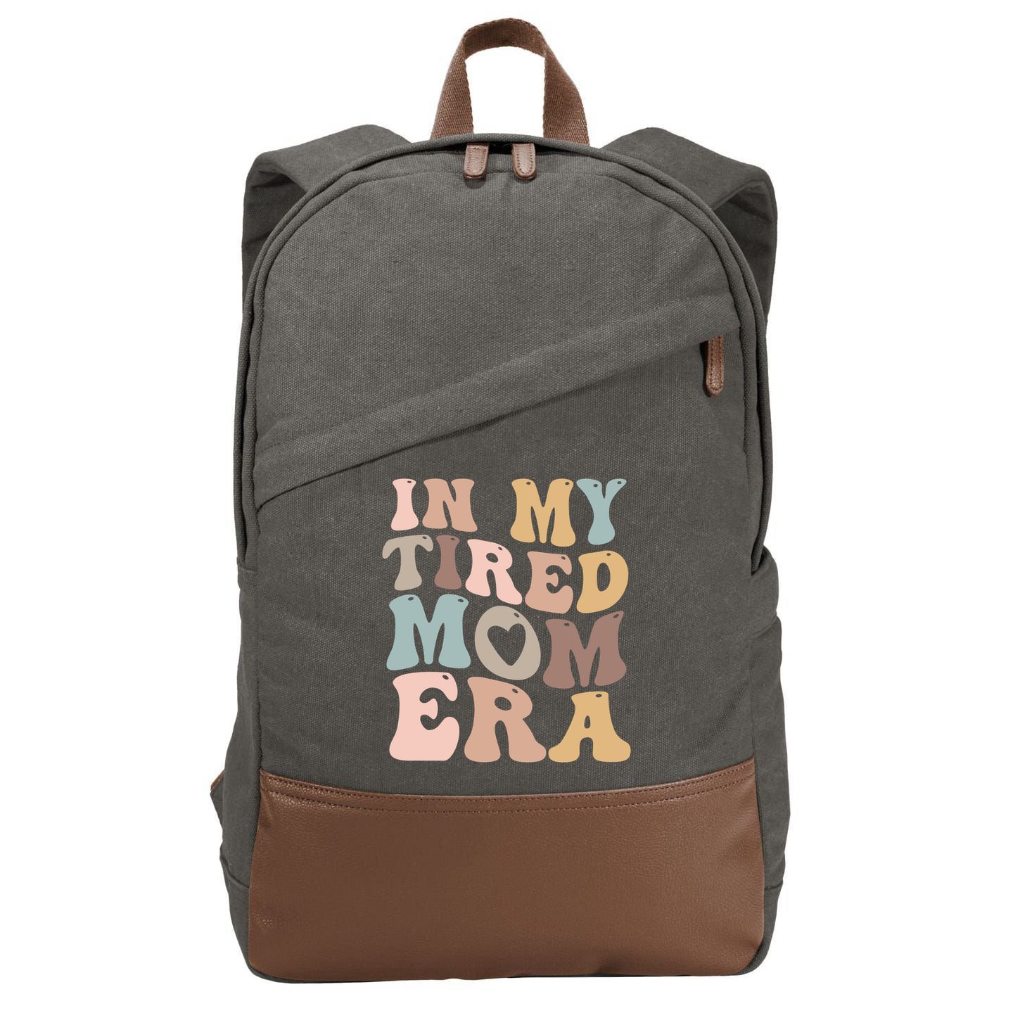 In My Tired Mom Era For Mamas Gift Cotton Canvas Backpack