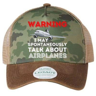 I May Talk About Airplanes Funny Pilot & Aviation Airplane Legacy Tie Dye Trucker Hat